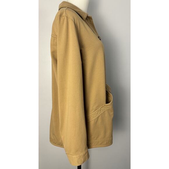 J Jill Women’s Modern Barn Jacket Tan/Camel Knit Pockets Rustic Chic Size S - Picture 5 of 13